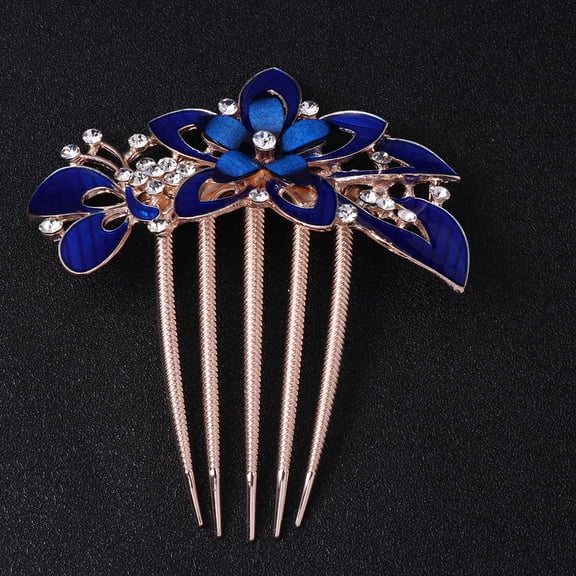 TABLZONE Elegant Hairdressing Comb Hair Jewelry Dark Blue for Prom 1Set