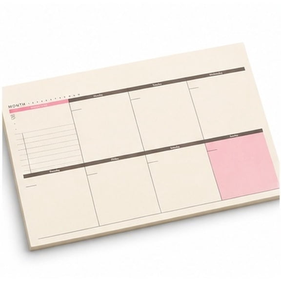TABLZONE Beige Desk Weekly Pad Desktop Planner Weekly to Do List Organizer for Office Use