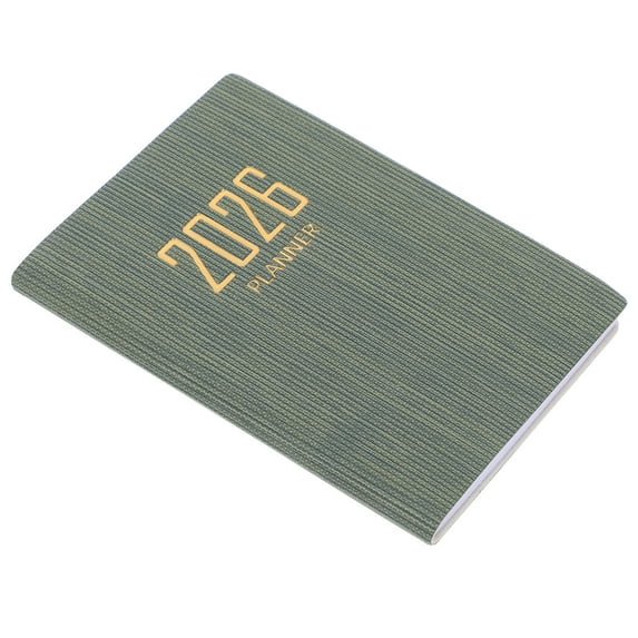 TABLZONE Olive Mini Daily Work Planner Notebook with PU Cover, Portable Organizer for Scheduling and Notes, 1 Set