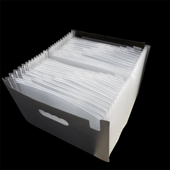 TABLZONE White File Organizer Accordion Folder with 24 Expandable Pockets for Office Use