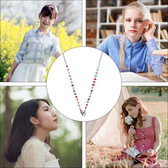 TABLZONE White Alloy Face Mask Chain and Eyeglasses Lanyard for Women's Perfect for Decor Elegant Necklace 32.0 Inch