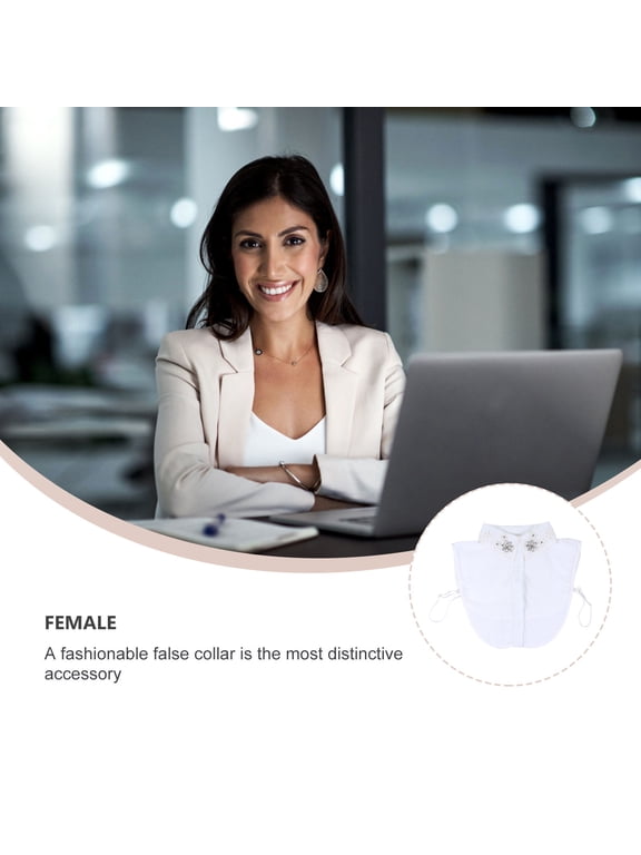 White Detachable Blouse Collar, Simple and Stylish Fake Shirt Collar with Fine Craftsmanship for Women