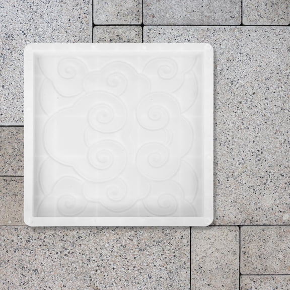 TABLZONE White Garden Concrete Mold with Traditional Chinese Cloud Pattern for Precise Stepping Stone Casting