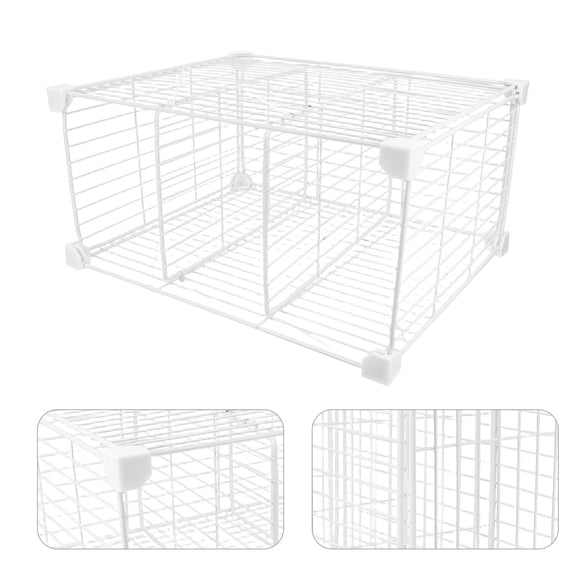 TABLZONE Modular Chest Freezer Organizer White Metal Basket Divider for Food Storage