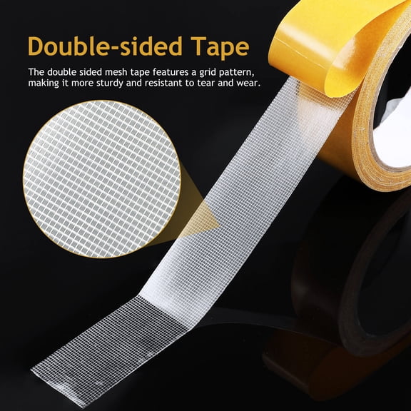 TABLZONE Grid Double Sided Tape Heavy Duty Yellow Mesh Tape for Home Use Adhesive