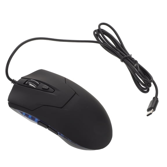 TABLZONE Wired USB C Computer Mouse for Laptop with Six Buttons LED Backlight and Ergonomic Design