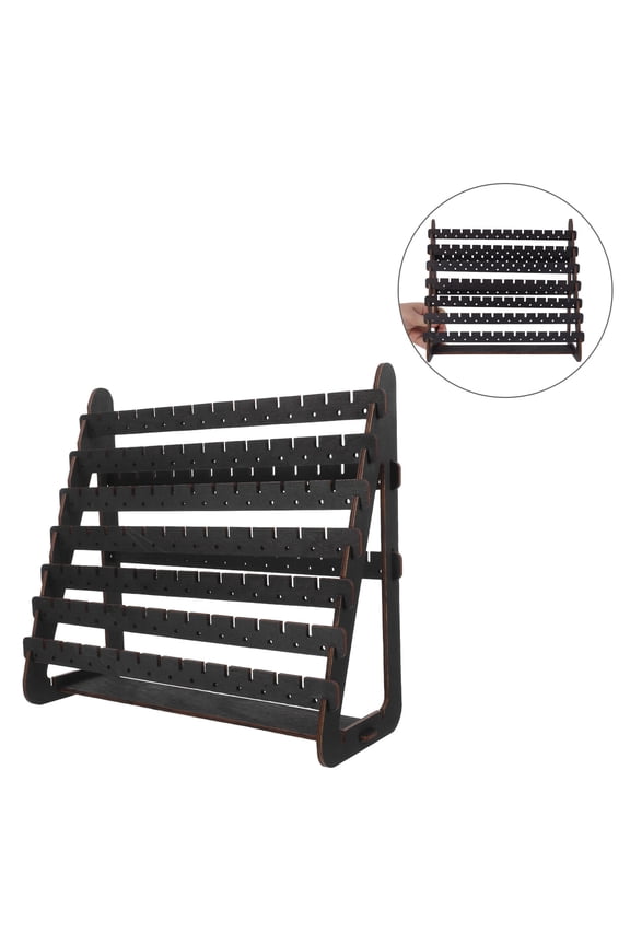 Sturdy Hooks Wood Earring Organizer Stand Compact and Space-Saving