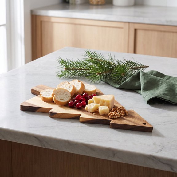 TABLZONE Wooden Christmas Tree Charcuterie Board for Cheese Serving and Cutting