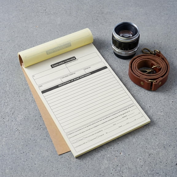 TABLZONE Work Order Invoice Book White with Carbonless 2 Part Forms for Small Business and Service
