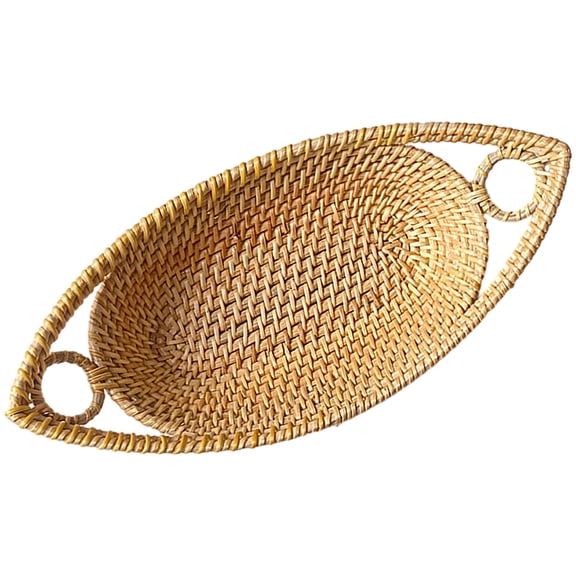 TABLZONE Fruit Basket Woven Basket Rattan Storage Container Parties 1Pack