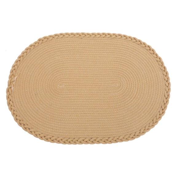 TABLZONE Woven Cotton Rope Floor Mat Khaki Anti Skid Absorbent Entryway Door Rug
