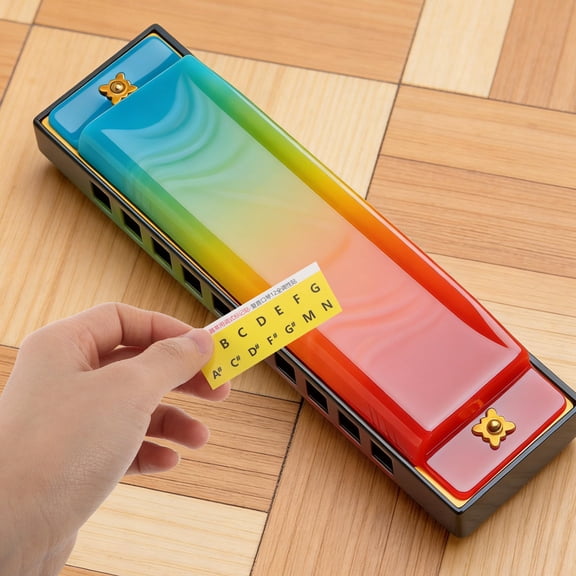 TABLZONE Universal Yellow Harmonica Scale Chart Beginnerfriendly Marking for Practice 60Sheets