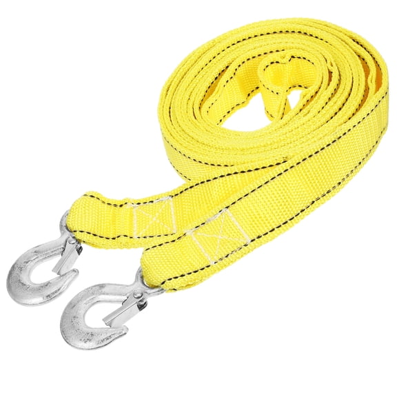 TABLZONE Yellow Heavy Duty Tow Rope with Hooks Strong Polypropylene Tow Strap for Car and Truck Recovery