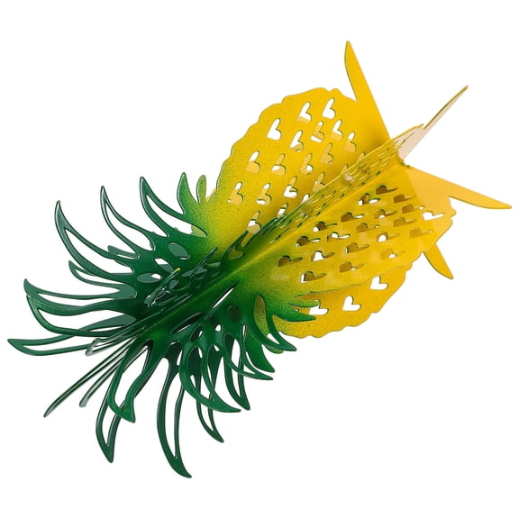 TABLZONE Yellow Pineapple Iron Statue Desktop Decor with Stable Flat Base for Office and Home Decoration