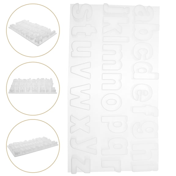 TABLZONE alphabet silicone casting mould Silicone Lowercase Letter Mold White 1Set for Jewelry