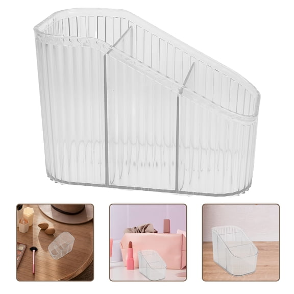 TABLZONE clear makeup organizer Cosmetics Storage Square Plastic Vanity Organizer for Dressing Table 1Set