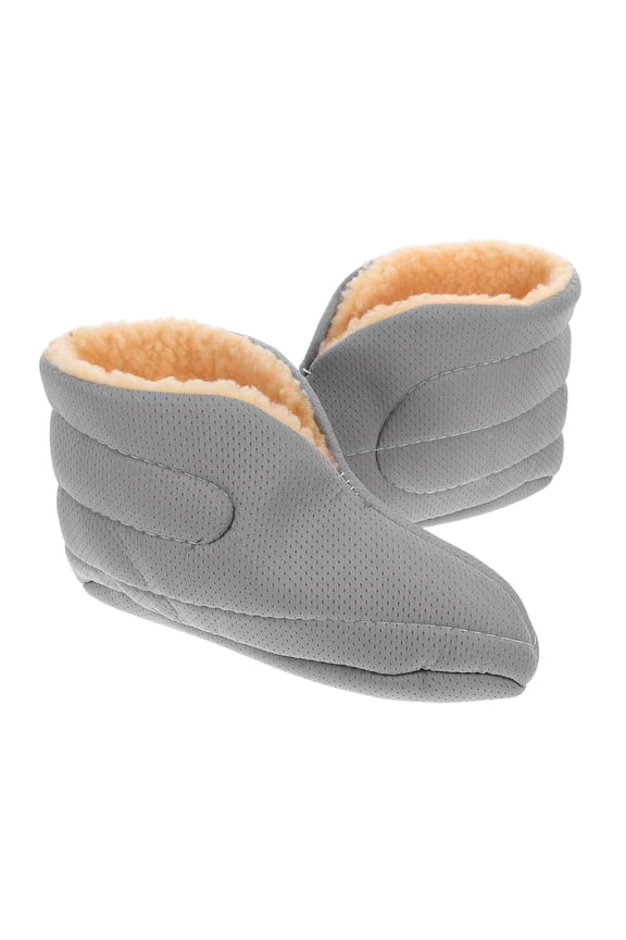 Heated Boot Liners for Cold Weather, Grey Plush and Oxford Cloth, Comfortable and Warm Footwear Inserts