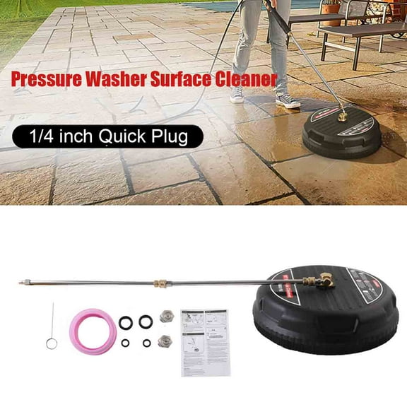 TABODD 4000PSI 15 inch Pressure Washer Surface Cleaner Accessory with 2 Extension Wand & Nozzle