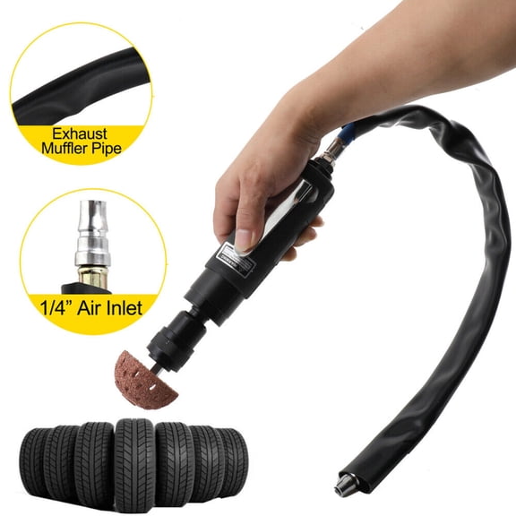 TABODD Air Tire Buffer, 2500rpm Low Speed Tire Buffer, Pneumatic Buffing Tool, Variable Speed Tire Grinder With Whip Hose, Tire Repair Buffing Wheel For Inner Liner Cleaning, Reaming And Drilling