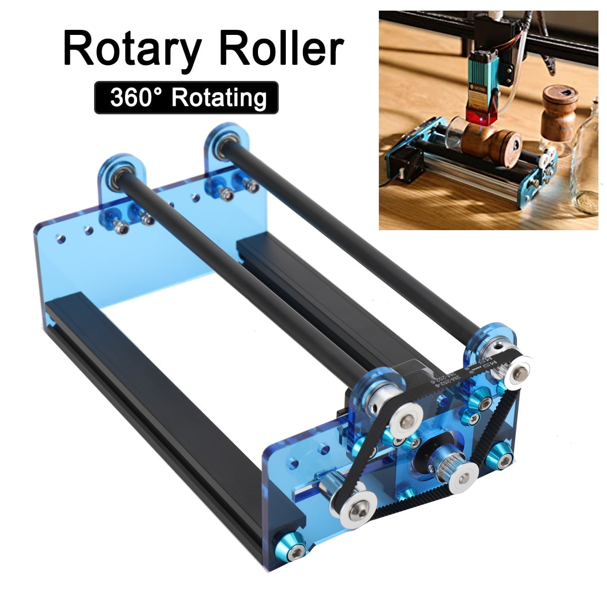 TABODD Laser Engraver Y-axis Rotary Roller Engraving Module for Cylindrical Objects