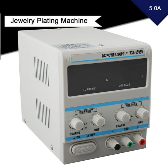 TABODD Portable 15V 5A Silver Gold Jewelry Plating Machine Electroplating Tools with Conductive Wire Voltage Adjustable Coating Uniform Protection Functions