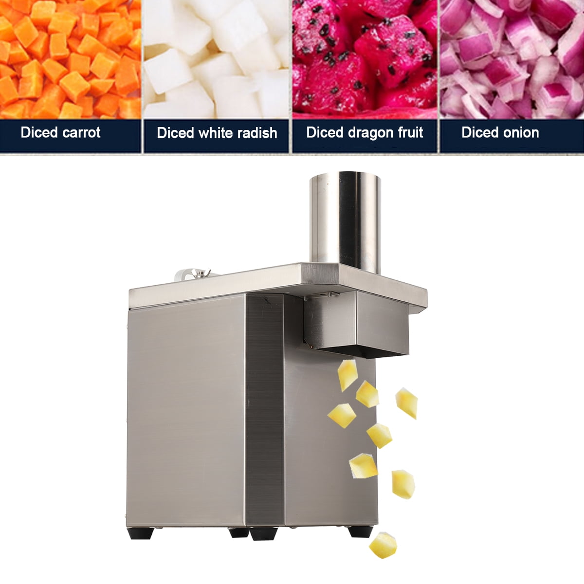 TABODD Stainless Steel Commercial Vegetable Dicer Electric Automatic