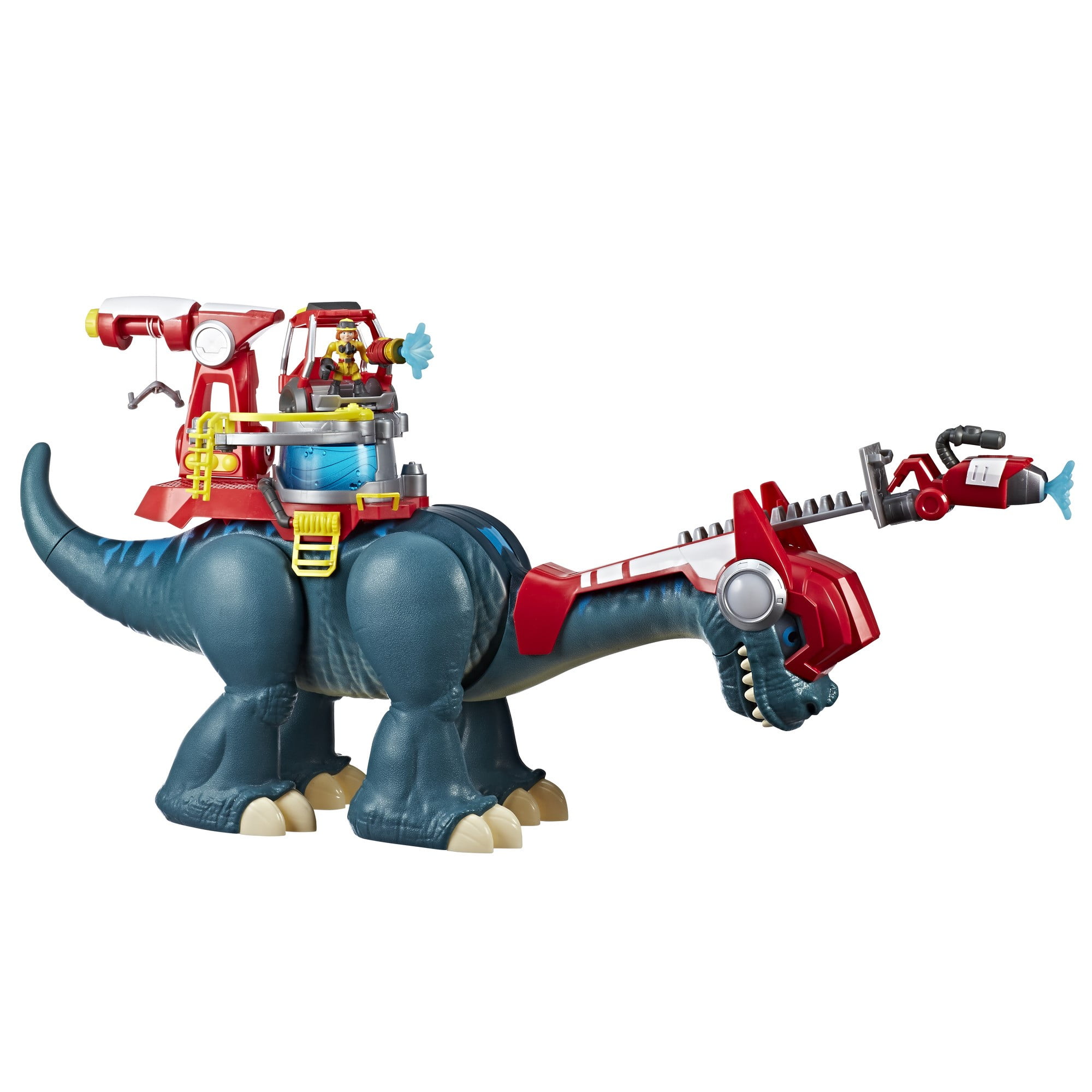 TABOO Chomp Squad Blazeasaurus Action Figure with Sparks McKenzie and Firefighter Gear, 2 ft Tall