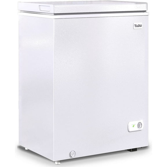 TABU Chest Freezer, 10.0 Cu ft Deep Freezer with Removable Basket, Adjustable Temperature, Compact Freezer with Top Open Door (White)
