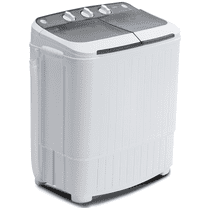 TABU 17.6lbs Portable Washing Machine,Electric Twin Tub Wash&Spin Combo for Apartment,Gray