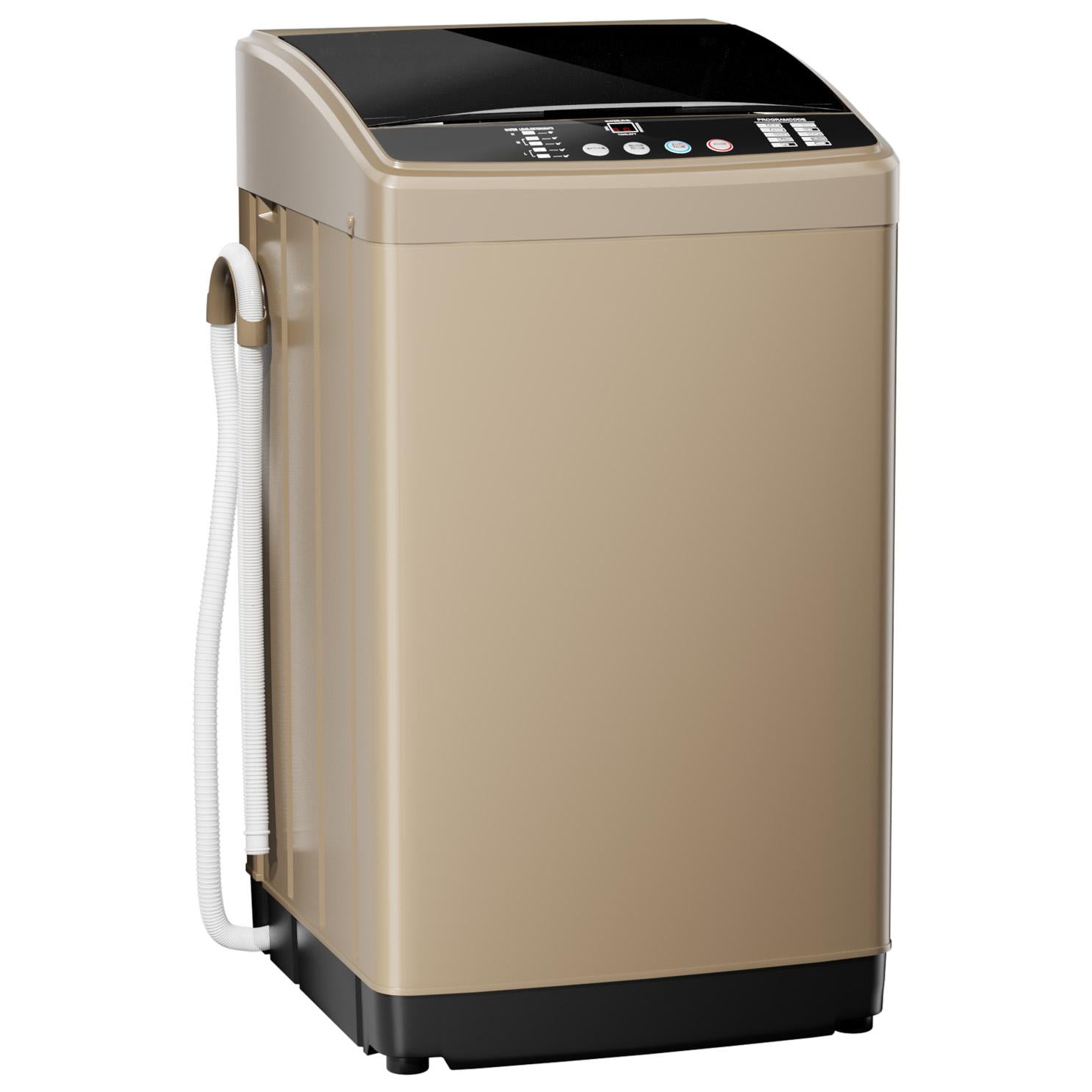 TABU 19lbs Portable Washing Machine 2.5 Cu ft Full Automatic Washing Machine Top Load Brown