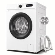 TABU 2.7 Cu. Ft. Front Load Washer, Full Size Washing Machine with 9 Cycles, Auto Balance, Load Detect, LED Display, 110V, White