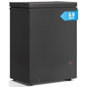 TABU 3.5 Cu ft Chest Freezer,Deep Freezer with Top Open Door and Removable Storage Basket, Black