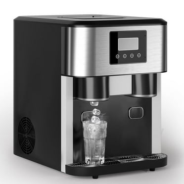 TABU 3 in 1 Ice Maker with Water Dispenser,40 lbs/24H,Ice Machine with Ice Crushing,Self Cleaning,Black