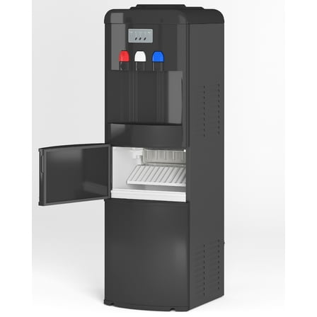 TABU 3 in 1 Water Dispenser with Ice Maker, Cold/Hot Temperature, 3 or 5 Gallon, Top Loading,Black
