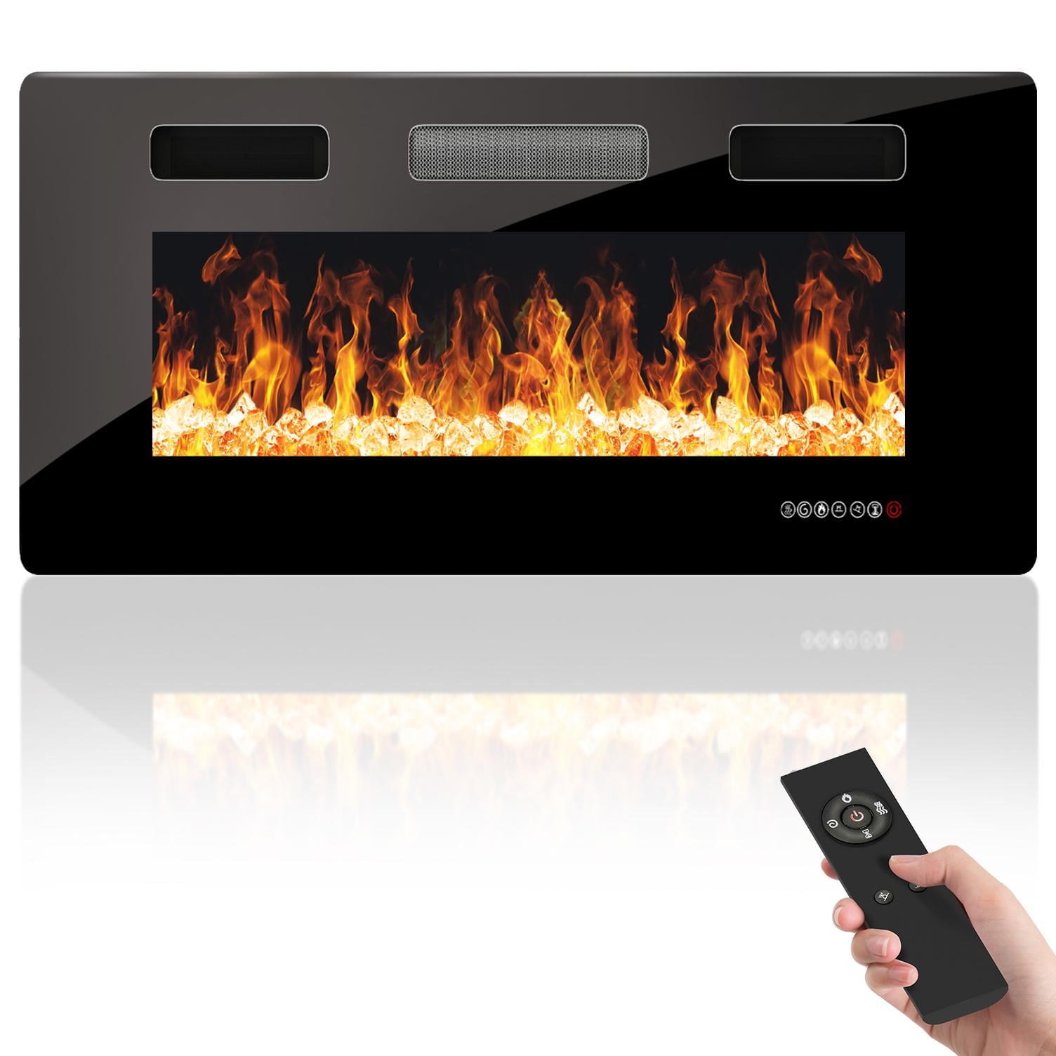 LED Fireplace With Remote 60" Ultra-Thin – Wall Mount Or Freestanding
