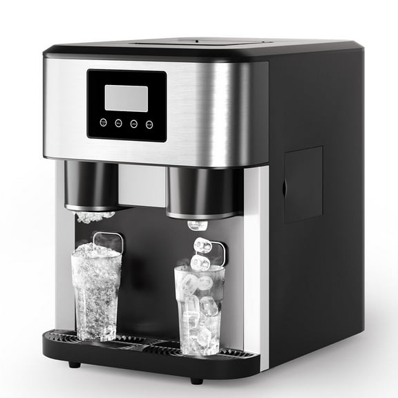 TABU 40Lbs/24H Countertop Ice Maker Machine,3 in 1 Ice Maker with Water Dispenser,Crushed Ice,Black