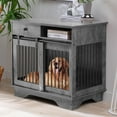 thumbnail image 1 of TABU 43" Dog Crate Furniture with Storage Drawers,Indoor Dog Kennel with Sliding Doors,Gray, 1 of 7