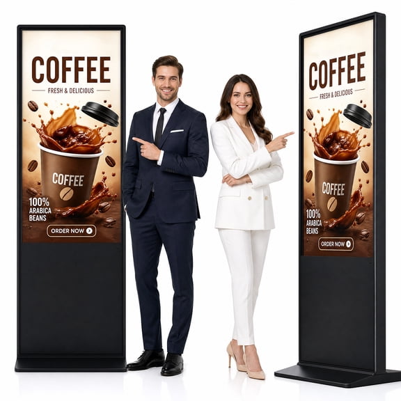 TABU 43inch Digital Signage Display, Smart Cloud Control Touch-Screen, WiFi HDMI/USB Input, Android OS, 178 Wide Viewing Angle, 4K Floor Stand Advertising Display Kiosk