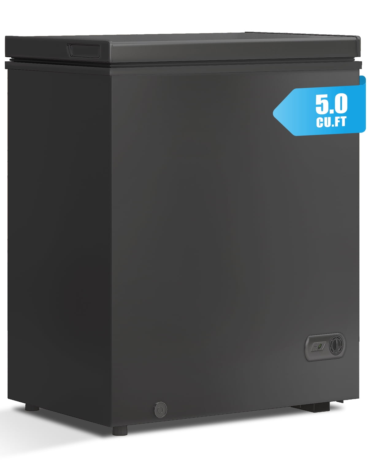 TABU 5.0 Cu ft Chest Freezer,Deep Freezer with Top Open Door and Removable Storage Basket,Black