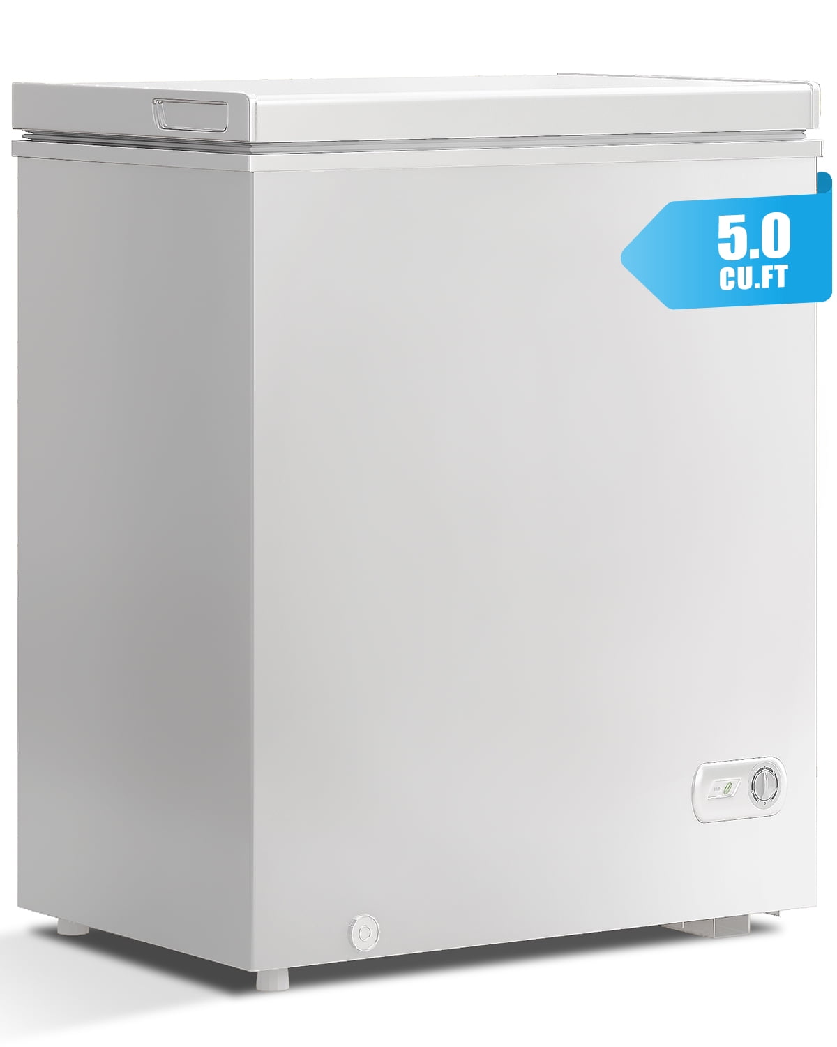 TABU 5.0 Cu ft Chest Freezer,Deep Freezer with Top Open Door and Removable Storage Basket,White
