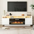 thumbnail image 1 of TABU 70" Electric Fireplace TV Stand, Entertainment Center for TVs up to 80",for Living Room,White, 1 of 8