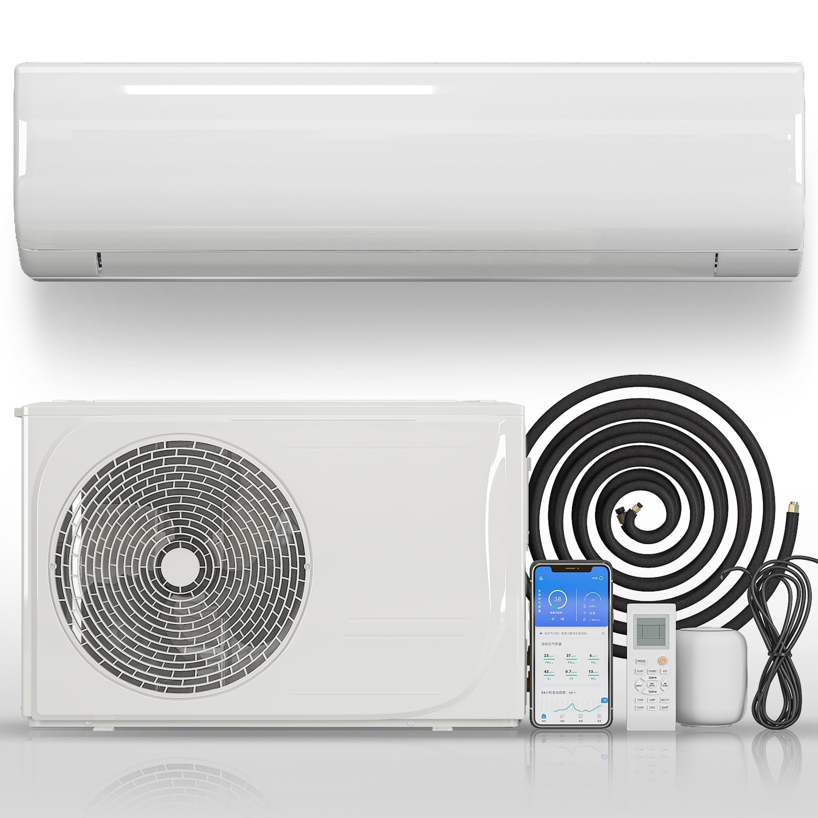 TABU 11500 BTU Mini Split Air Conditioner Heater 19 SEER2 WIFI TABU 11500 BTU Mini Split Air Conditioner Heater 19 SEER2 WIFI