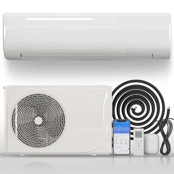 TABU 11500 BTU Mini Split Air Conditioner & Heater, 19 SEER2, WIFI Enabled, Remote Control, White
