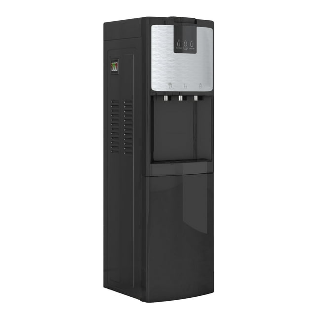 TABU Bottom Load Water Dispenser,Hot/Cold/Room Temperature,for 3 or 5 Gallon,Stainless Steel,Black