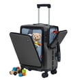 thumbnail image 1 of TABU Carry on Luggage with Detachable Side Bag, Zipperless PC Hard Shell Suitcase, Front Opening Suitcase, 360° Spinner Wheels, TSA Locks, USB Port, Grey, 1 of 9