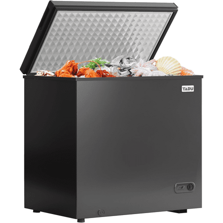 TABU 10.0 cu ft Deep Freezer with Removable Basket, Adjustable Temperature(Black)