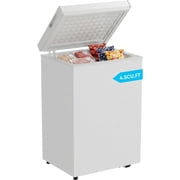 TABU Chest Freezer, 5.0 Cu Ft Deep Freezer with Adjustable Temperature, Compact Freezer with Top Open Door White