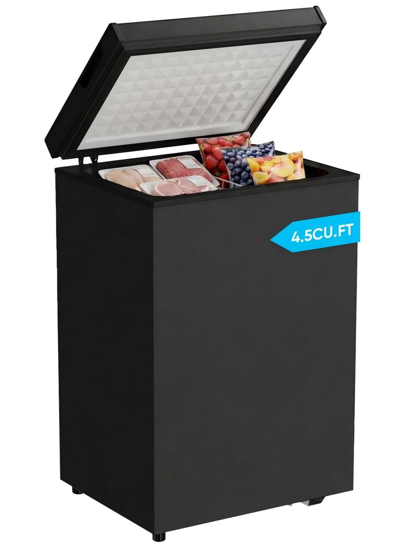Toco੯‧̀͡u\Toco TABU 5.0 Cu ft Chest Freezer, Top Open Door, Black, Garage Ready