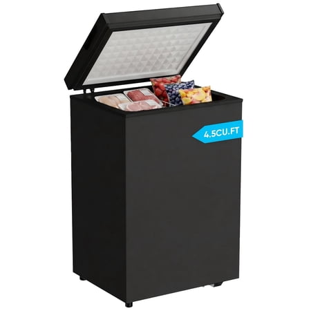 TABU Chest Freezer,5.0 Cu ft Deep Freezer,Garage Ready,Top Open Door,Black