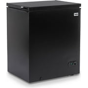 TABU Chest Freezer, 5.0 Cu ft Deep Freezer with Adjustable Temperature,Top Open Door,Removable Basket(Black)